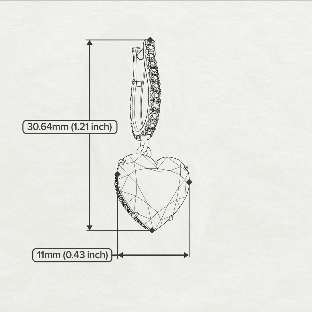 Heart Black Diamond Earrings - Noelle No. 67